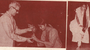 Receiving prize from President USO - 1973